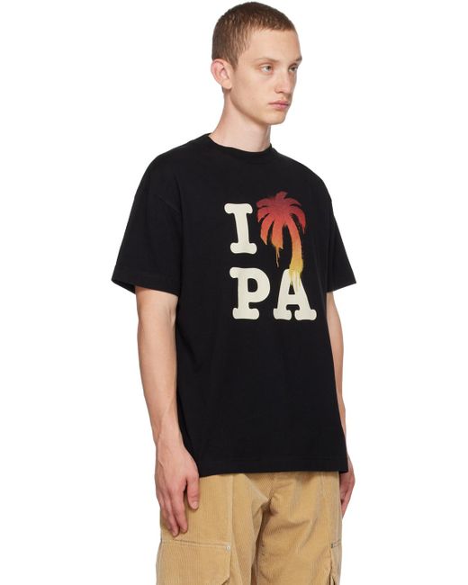 T-shirt ras du cou avec imprimé Palm Angels pour homme en coloris Black