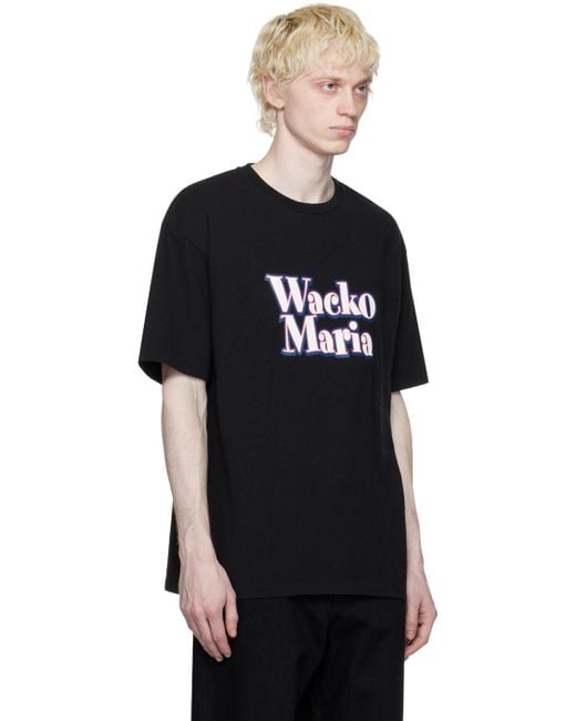 Wacko Maria Black Bonded T-shirt for men