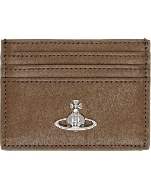 Vivienne Westwood Natural Flat Card Holder for men