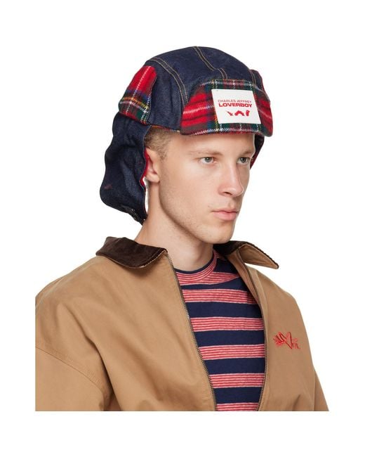 Charles Jeffrey Blue Trapper Hat for men
