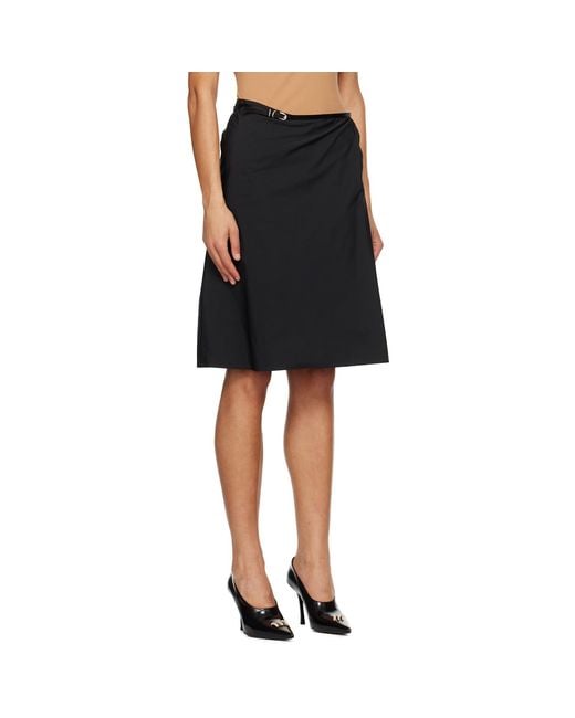 Givenchy Black Voyou Belt Midi Skirt