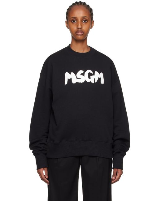 MSGM Black Printed Sweatshirt
