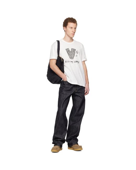 Visvim White Off- Jumbo S/S V Crash T-Shirt for men