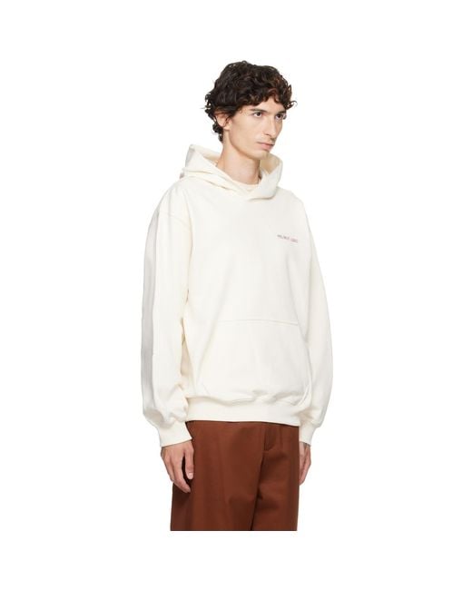 Helmut Lang White Off- Logo Hoodie for men