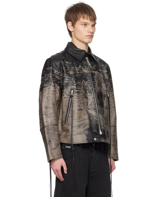 Eytys Black & Brown Dixon Leather Jacket for men