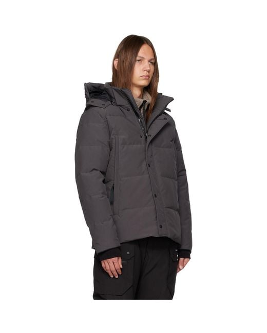 Canada Goose Black Gray Wyndham Down Jacket for men