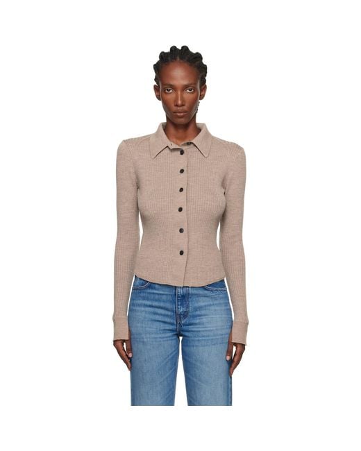 mfpen Blue Knitted Rib Cardigan