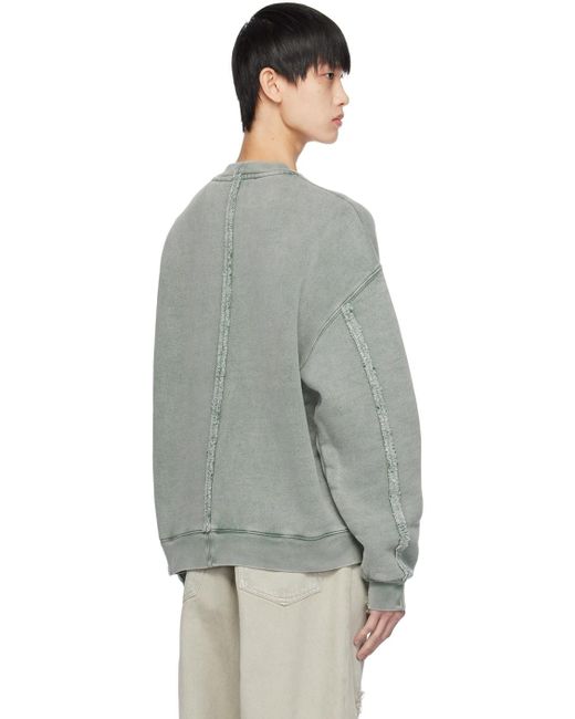 Axel Arigato Gray Green Chopped Sweatshirt for men