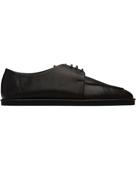 AURALEE Leather Lace-Up Oxfords in Black for Men | Lyst