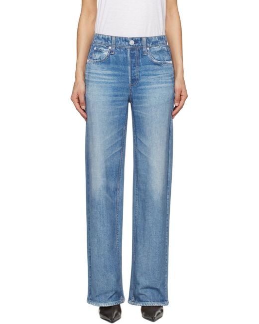 Rag & Bone Blue Miramar Terry Wide-Leg Sweatpants
