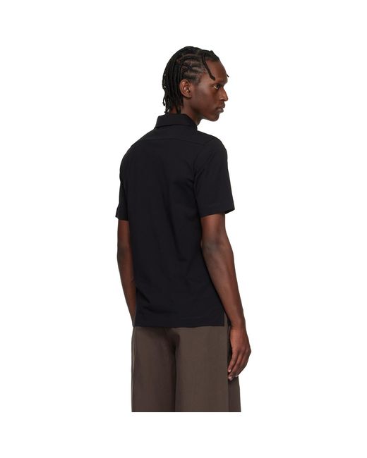 Dries Van Noten Black Cotton Jersey Polo for men