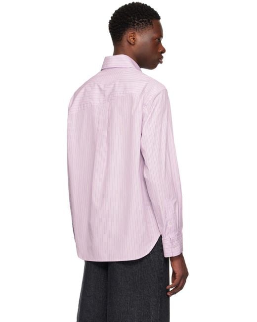 Chemise mauve à rayures Commission pour homme en coloris Pink