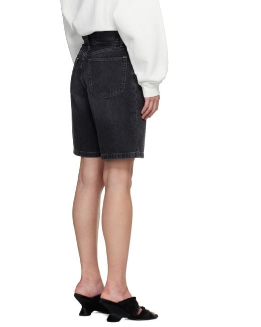 Acne Black Loose Fit Denim Shorts
