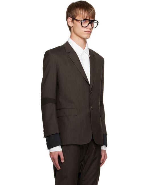 Junya Watanabe Black Brown Stripe Blazer for men