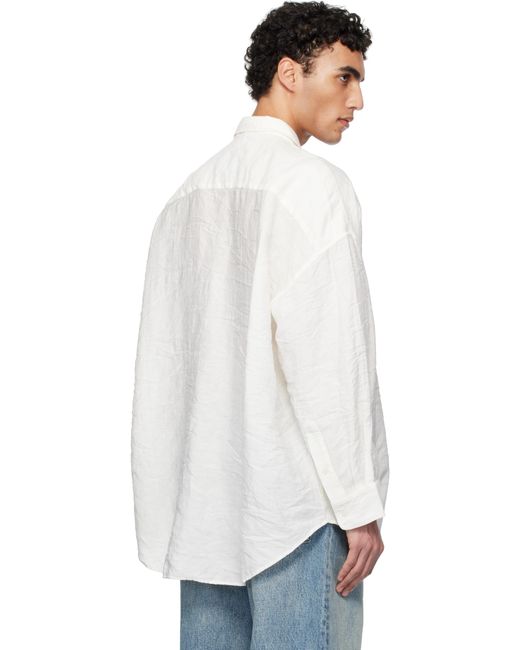 メンズ R13 ホワイト Drop Neck シャツ White
