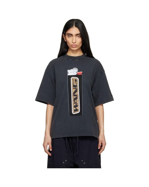 Alexander Wang Black Oversized Graphic T-Shirt