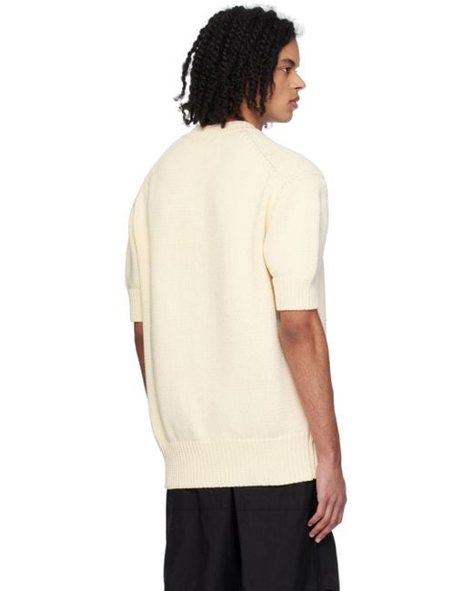 Jil Sander Black Off- Crewneck Sweater for men