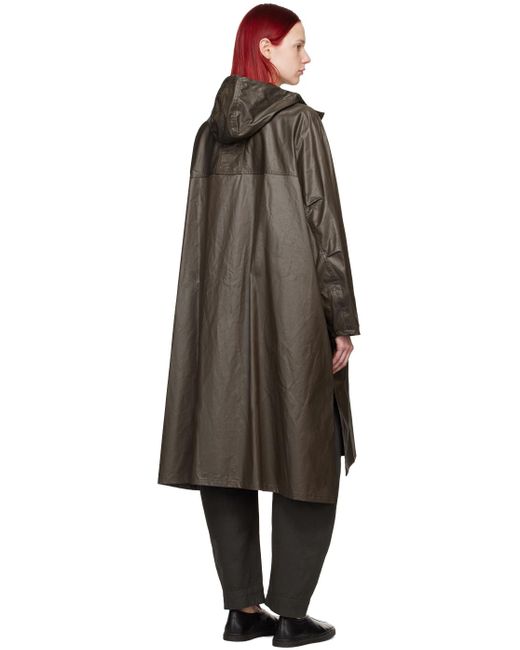 Manteau brun à capuche Lemaire en coloris Black