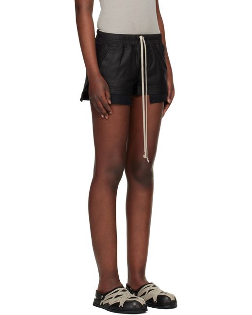 Rick Owens レディース ブラック Temple Fog レザーショートパンツ