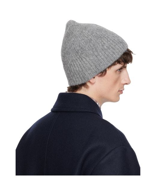 Dries Van Noten Blue Alpaca Blend Beanie for men