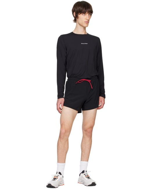 District Vision Black Stretch Training Shorts with Underlay for men