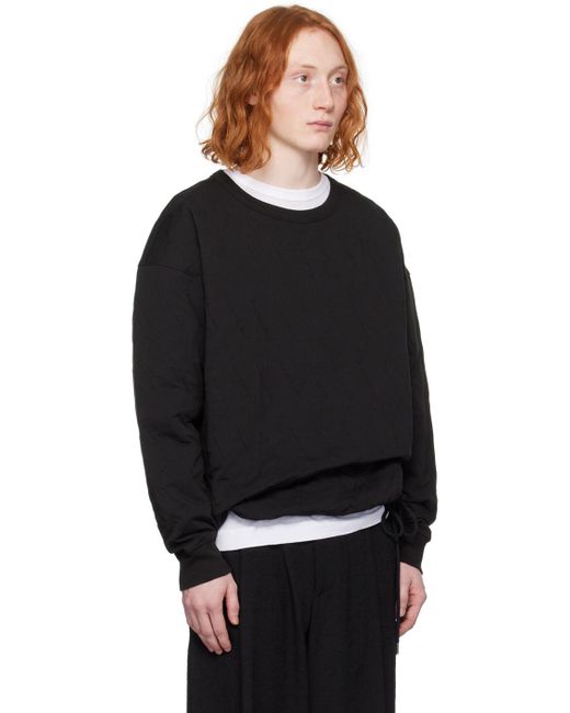 Dries Van Noten Black Quilted Sweatshirt for men