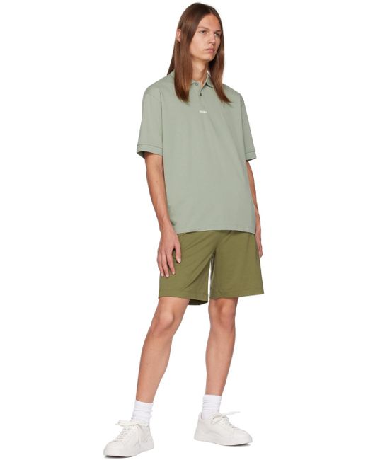 HUGO Green Khaki Elasticized Shorts for men