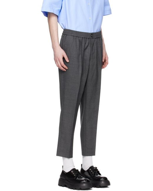 Pantalon gris à taille élastique AMI pour homme en coloris Black