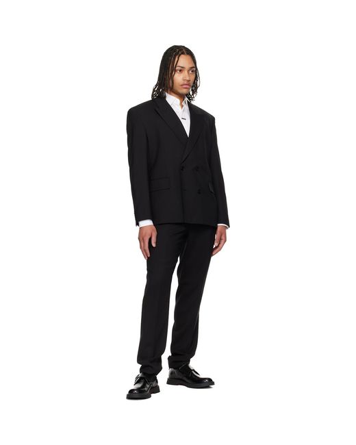 HUGO Black Extra-Slim-Fit Wool-Blend Twill Trousers for men