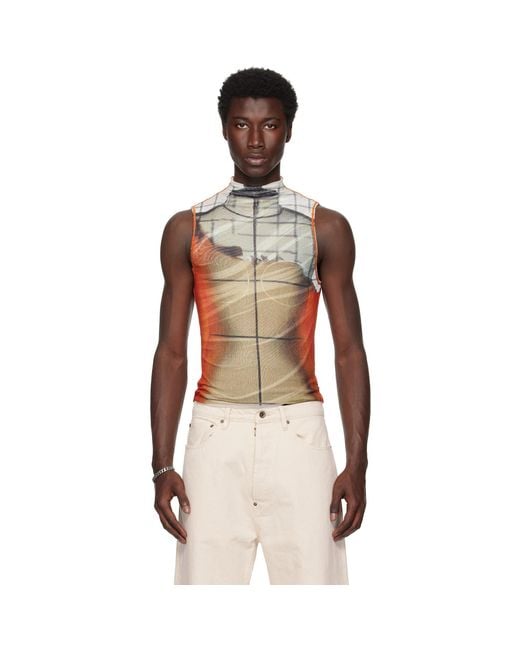 Jean Paul Gaultier Black 'The Fire' Tank Top for men