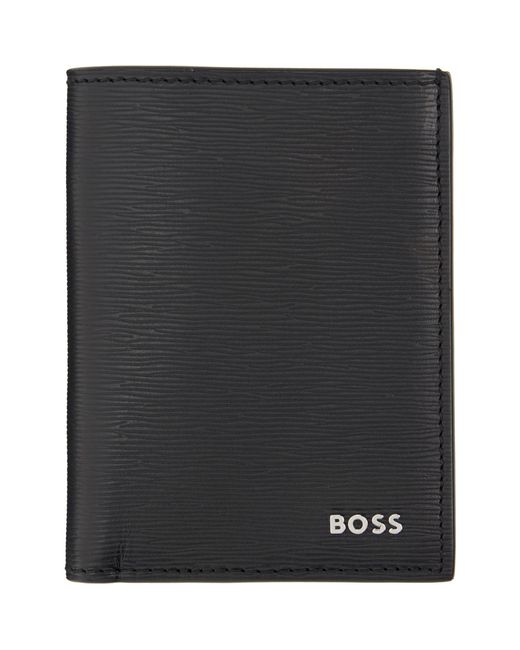 Boss Black Vertical Bifold Card Holder for men