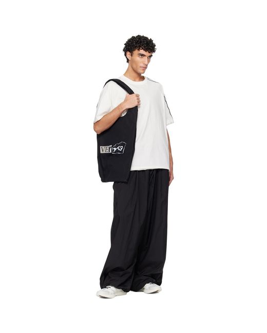 Y-3 Black Graphic 'Ver' Tote for men