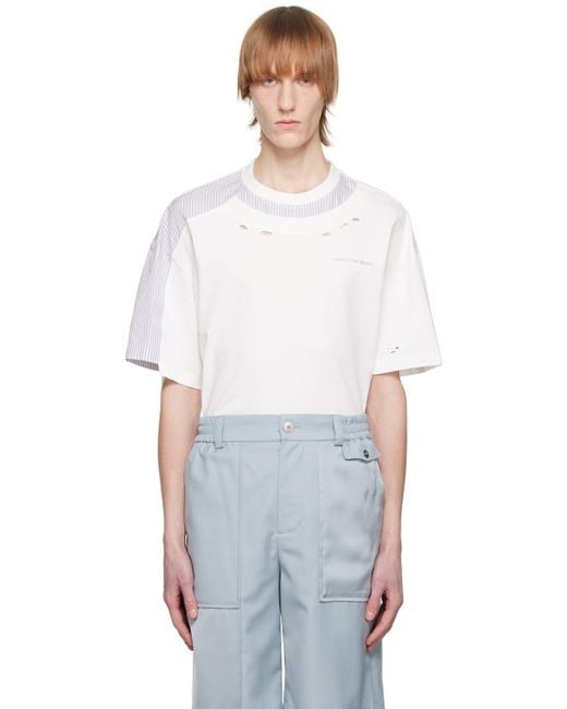 Feng Chen Wang White Distressed T-shirt for men