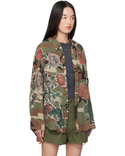R13 カーキ Drop Neck シャツ Multicolor
