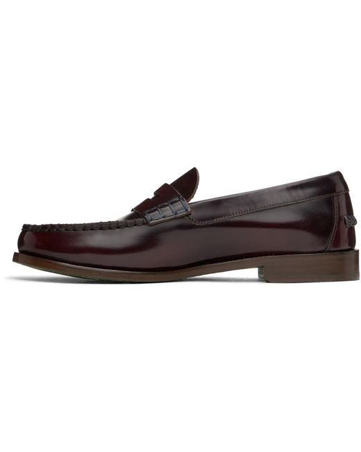 Paul Smith Black Burgundy Lido Leather Loafers for men