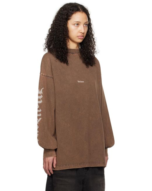 we11done Brown Faded Long Sleeve T-shirt