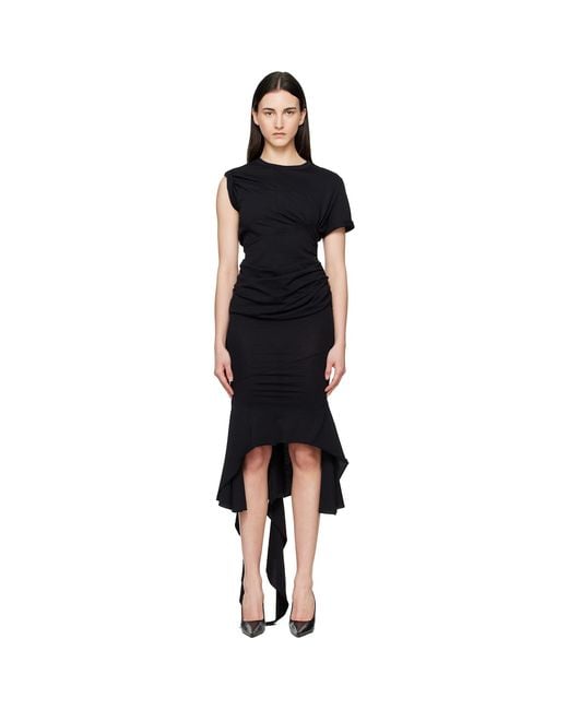 MATIERES FECALES Black T Knit Midi Dress