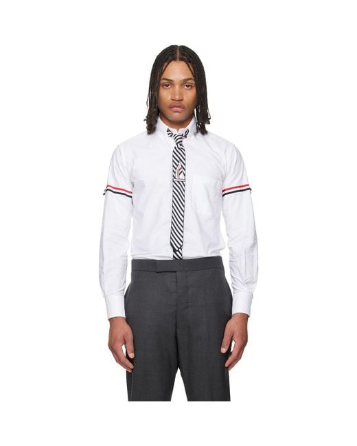 Thom Browne White Oxford Rwb Armband Shirt for men