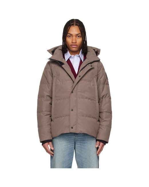 Canada Goose Brown Taupe Label' Wyndham Down Jacket for men