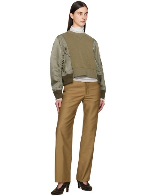 Sacai Green Khaki Sponge Sweat Sweatshirt