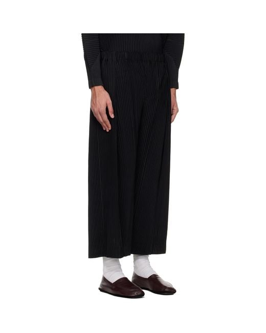 Homme Plissé Issey Miyake Black Pleats Bottoms Trousers for men