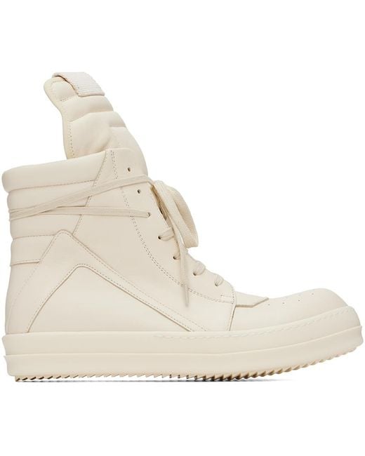 Rick Owens White Off- Geobasket Sneakers for men