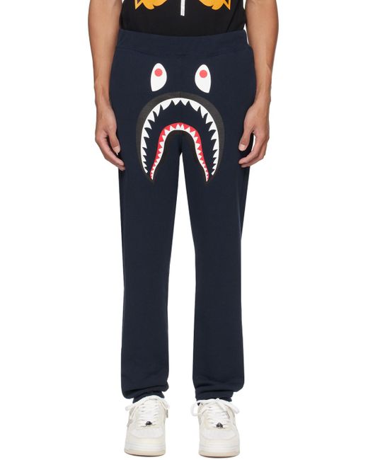 Pantalon de survêtement bleu marine à requin emblématique et à poche à motif camouflage abc A Bathing Ape pour homme en coloris Black