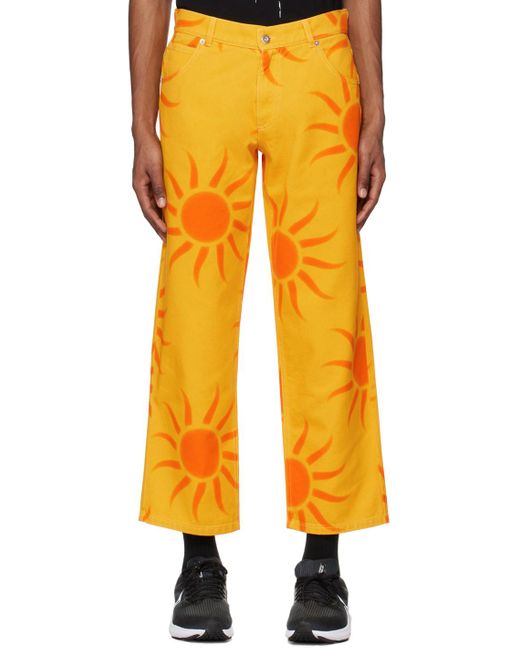 Liberal Youth Ministry Orange Printed Jeans for men