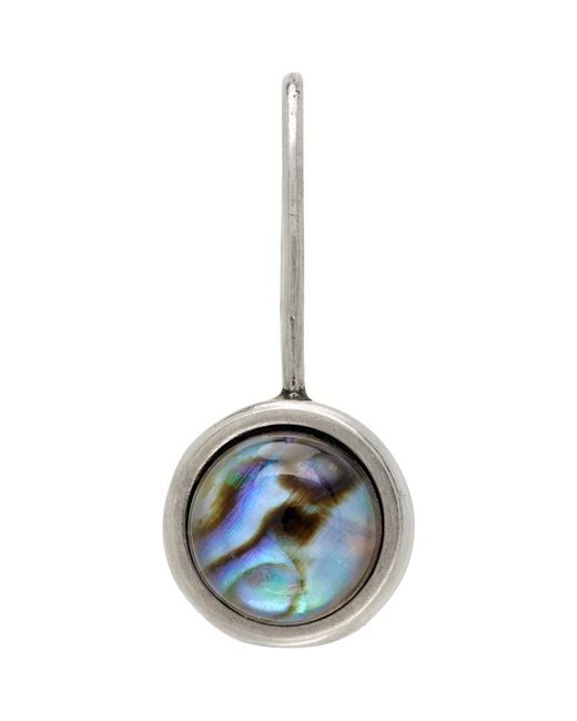 Dries Van Noten White Stone Single Earring for men