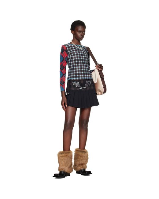 Chopova Lowena Black Par Flocked Mesh T-Shirt