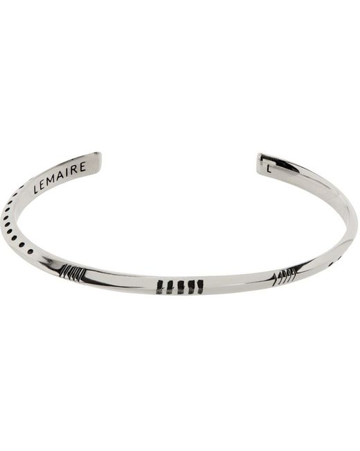 Lemaire Black Silver Twisted Dots Bracelet for men