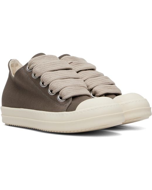 Rick Owens Gray Tower Jumbolace Low Sneaks Sneakers for men