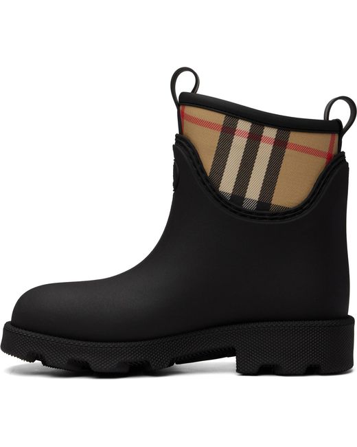 Burberry Black Rubber Marsh Stamp Low Boots