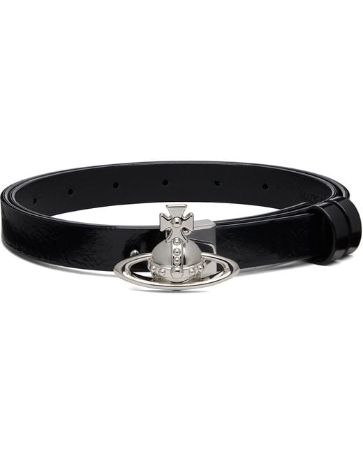 Vivienne Westwood Black Small Orb Buckle Belt